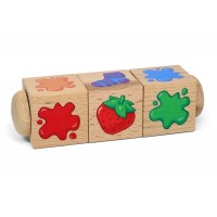 Кубики деревянные на оси «Составляем цвета»